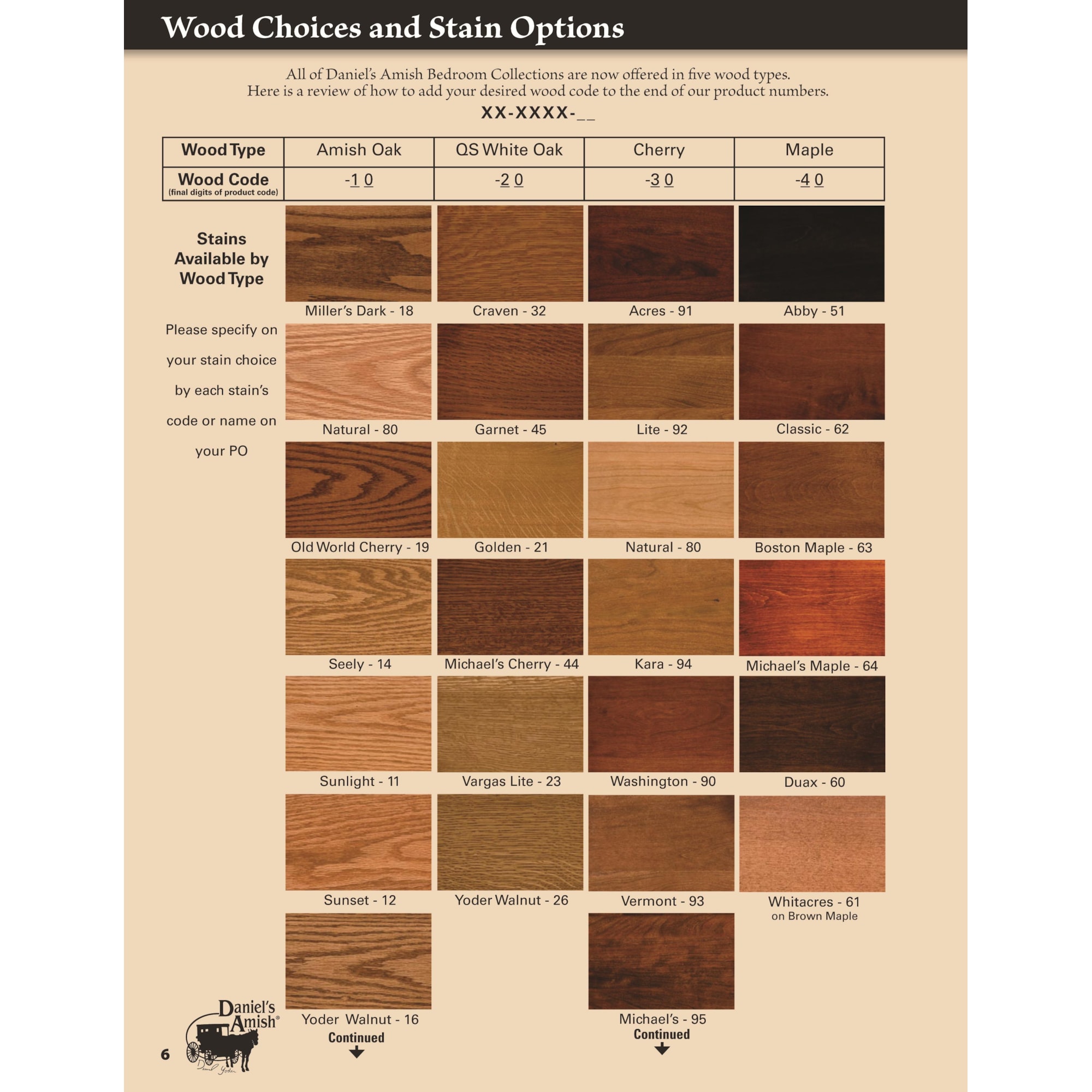 Daniel's Amish Mission 353142+393111 12Drawer Solid Wood Double